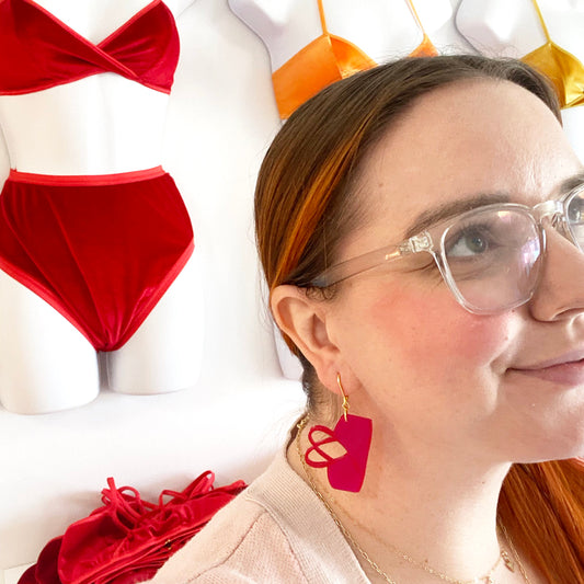 Red Bra & Undie Earrings