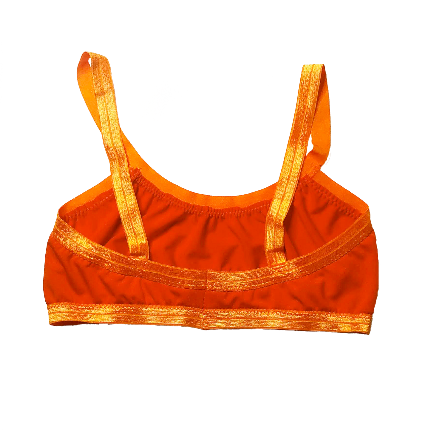 Orange Solid Bandeau Bralette