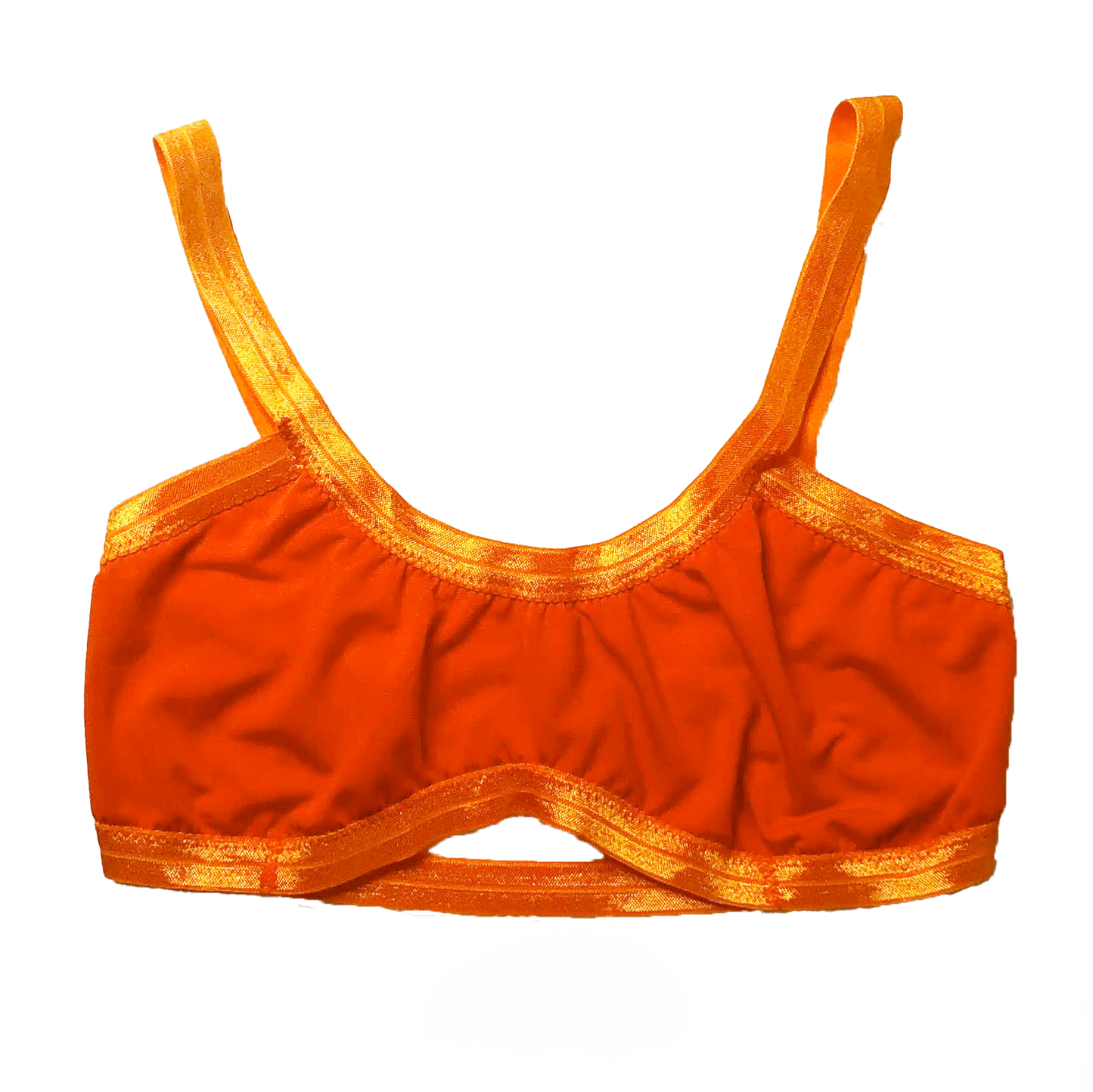 Orange Solid Bandeau Bralette