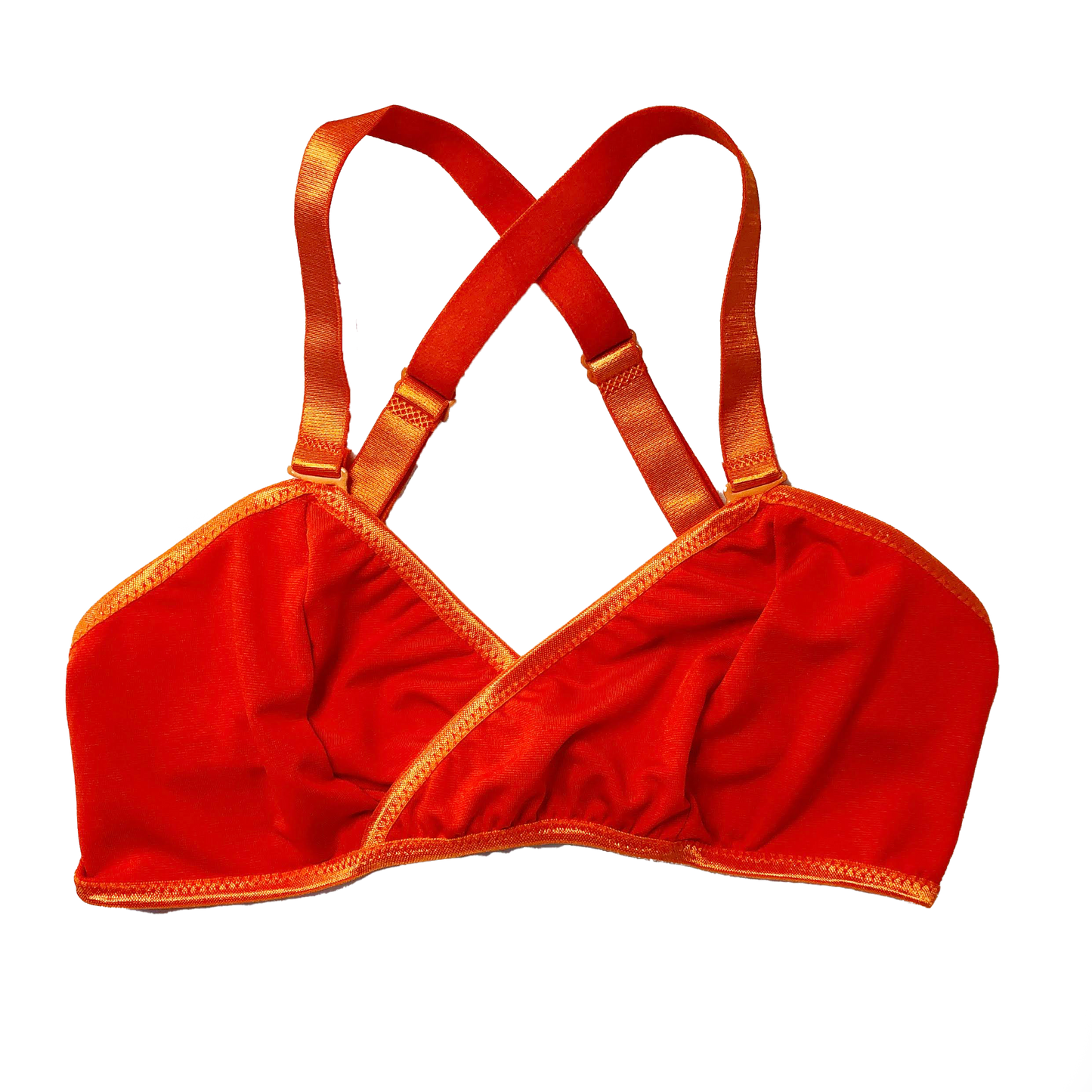 Orange Solid Wrap Bralette