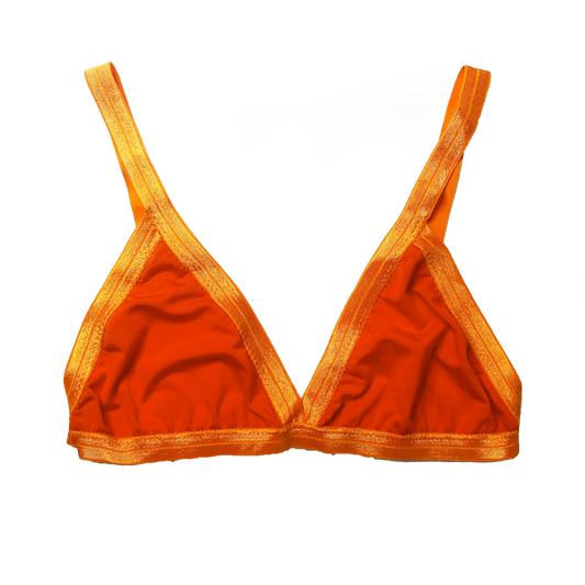 Orange Solid Triangle Bralette