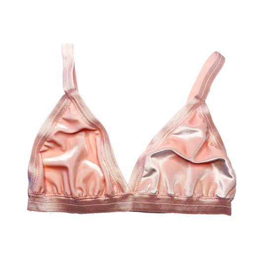 Pink Velvet Triangle Bralette