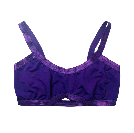 Purple Solid Bandeau Bralette