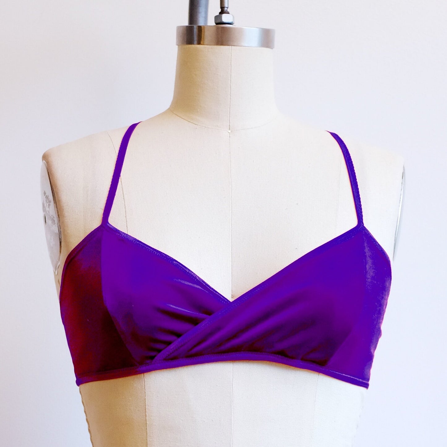 Purple Velvet Wrap Bralette