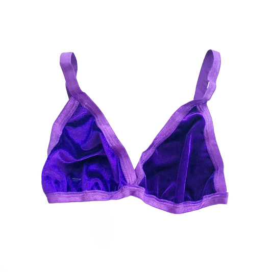 Purple Velvet Triangle Bralette