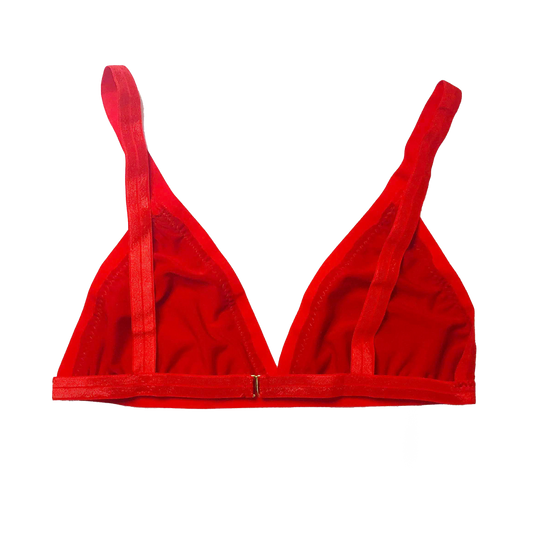 Red Solid Triangle Bralette