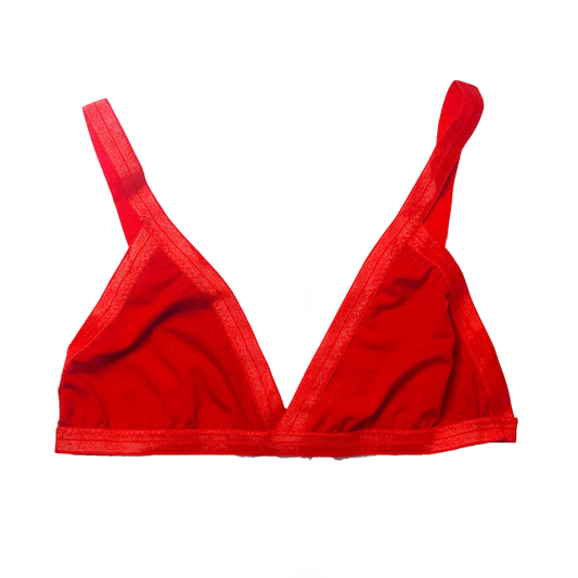 Red Solid Triangle Bralette