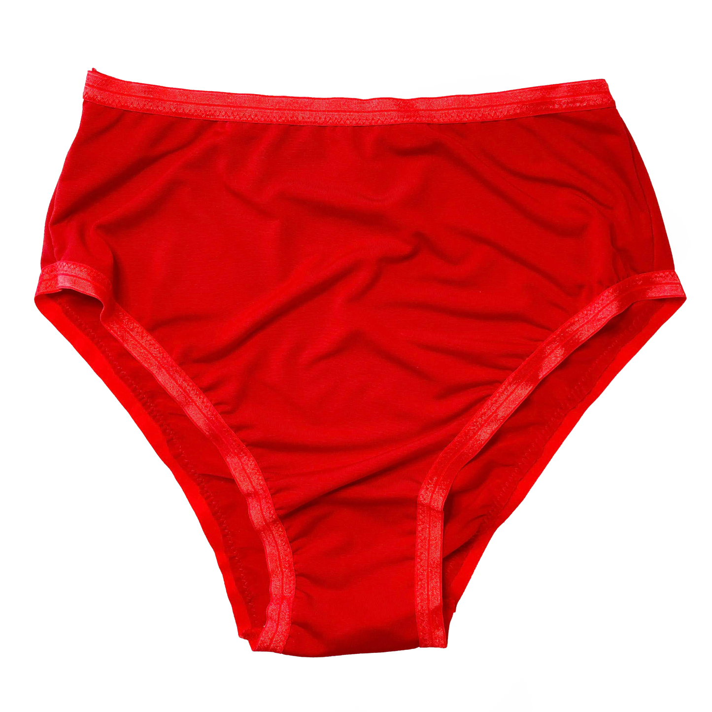 Red Solid High Rise Undies