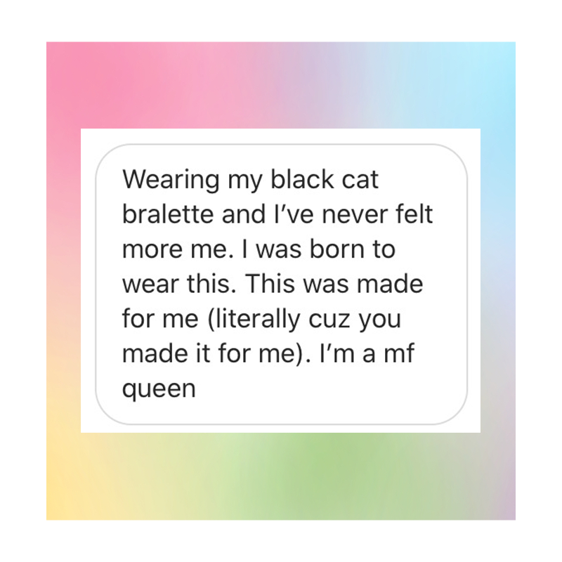 Black Cat Triangle Bralette