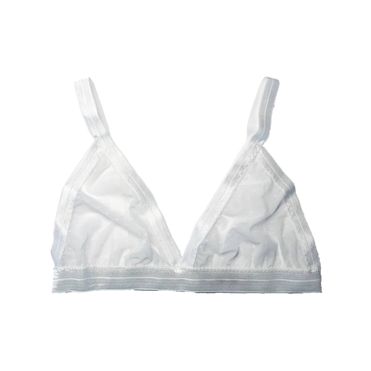 White Swiss Dot Triangle Bralette