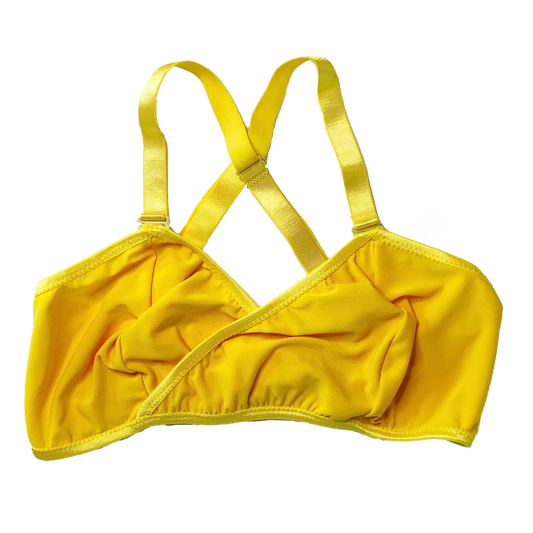 Yellow Solid Wrap Bralette