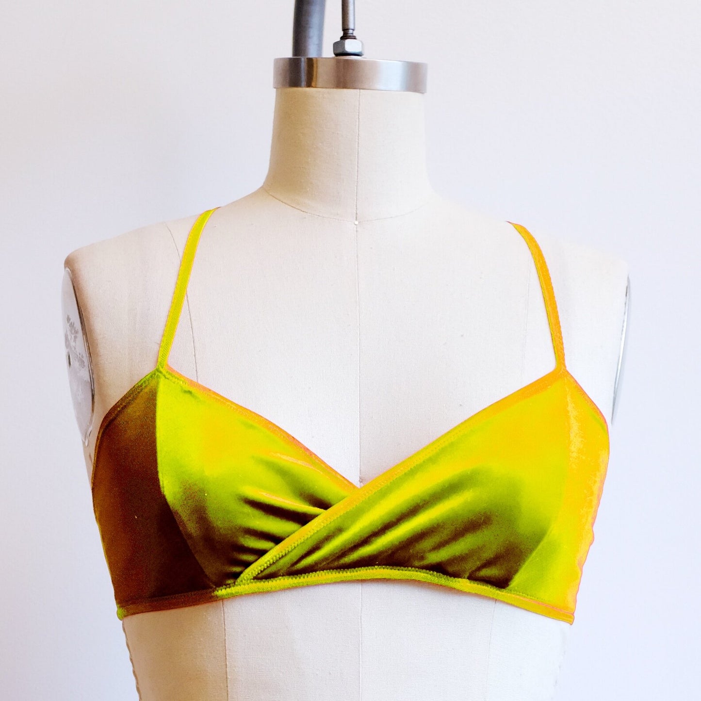 Yellow Velvet Wrap Bralette