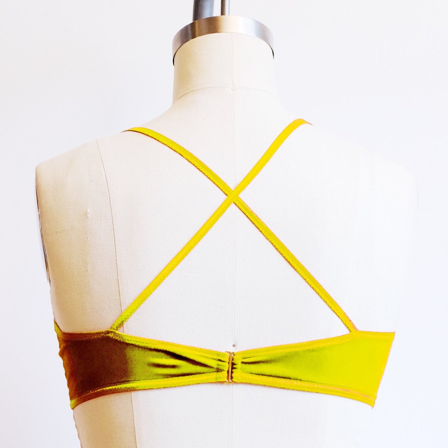 Yellow Velvet Wrap Bralette